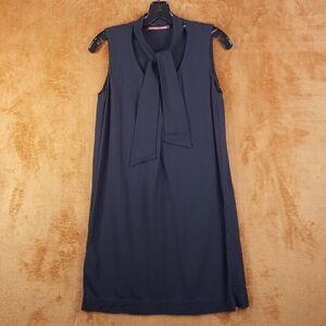 COMPTOIR DES COTONNIERS Womens Dress XXS Black Pullover Shift Tie Neck Textured